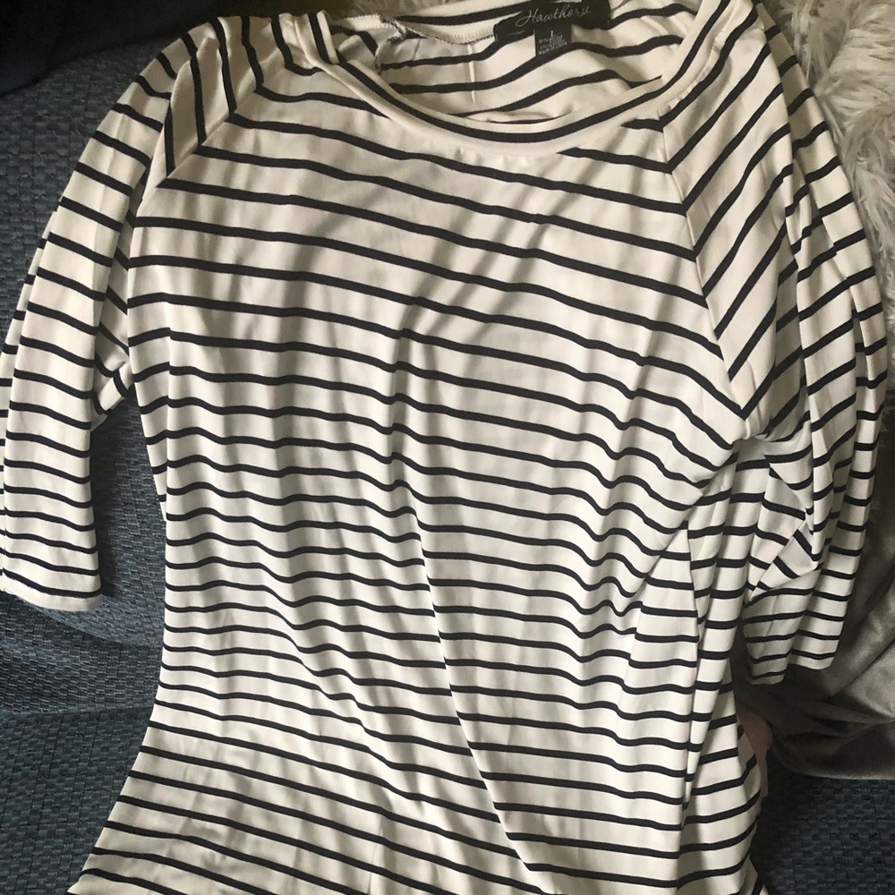 Classic white with black stripes Hawthorne top